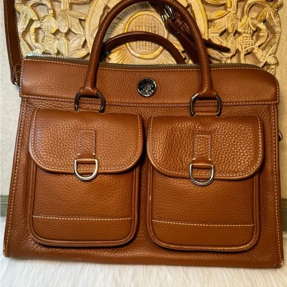Dooney and Bourke Chestnut Double Pocket Satchel - Picture 13 of 15